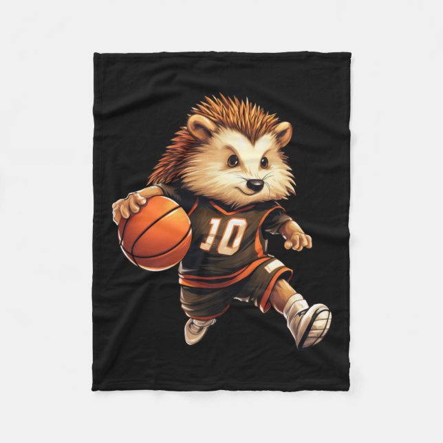 Basketball Hedgehog Fleecefilt (Framsidan)