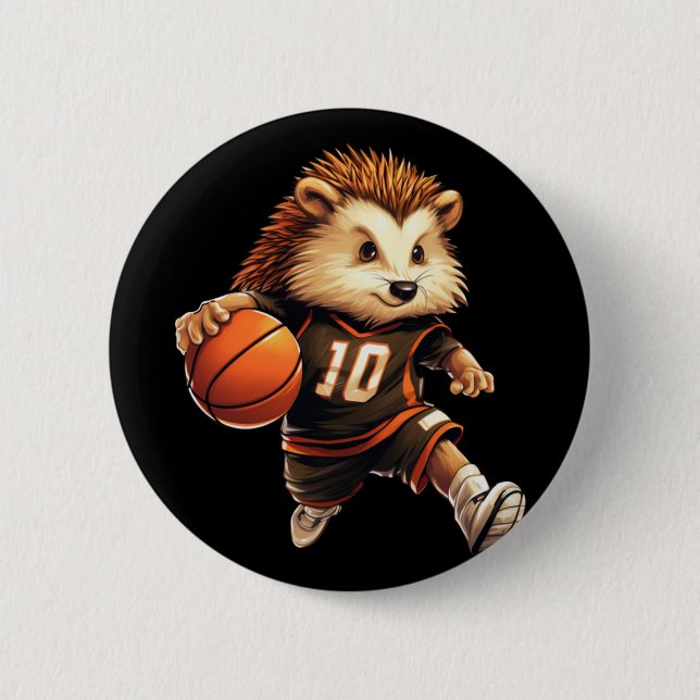 Basketball Hedgehog Knapp (Framsida)