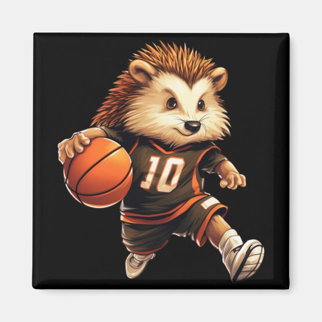 Basketball Hedgehog Magnet (Framsidan)