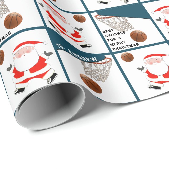 Basketball Helgdag Gift Presentpapper (Rullad Hörn)