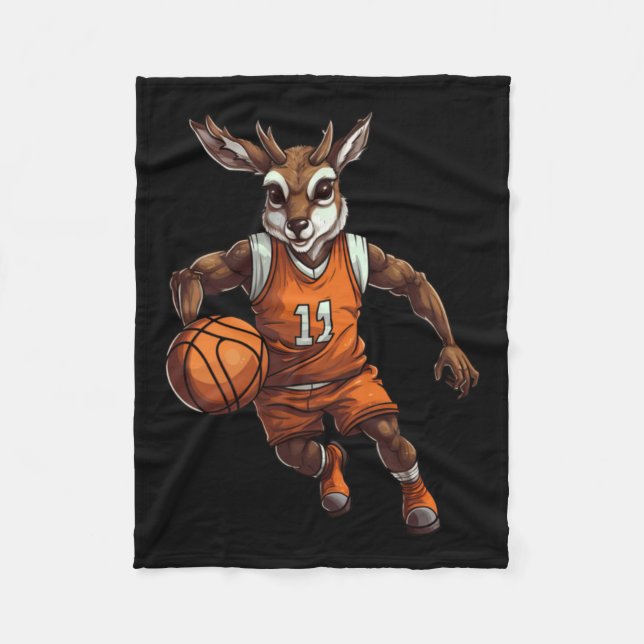 Basketball Hjort Fleecefilt (Framsidan)