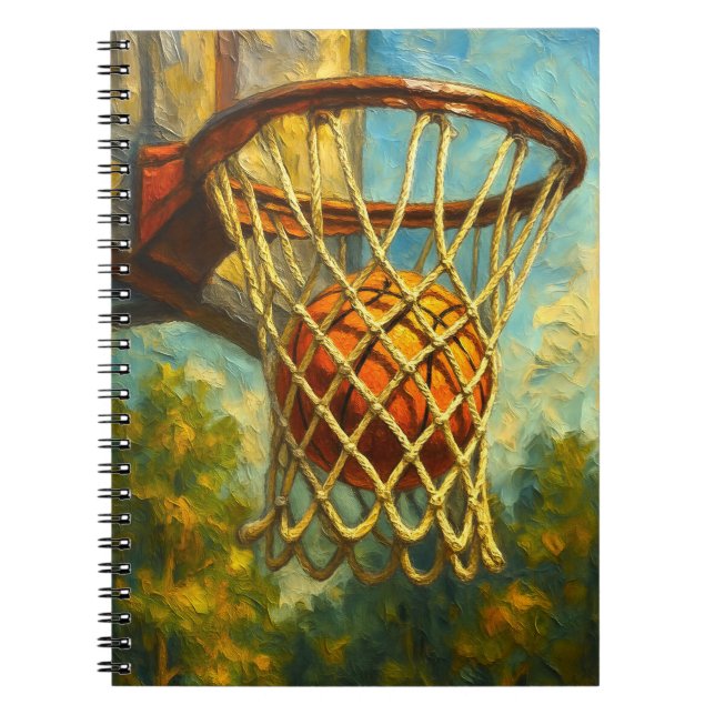 Basketball Hoop Impressionist Art Notebook | Sport Anteckningsbok (Framsidan)