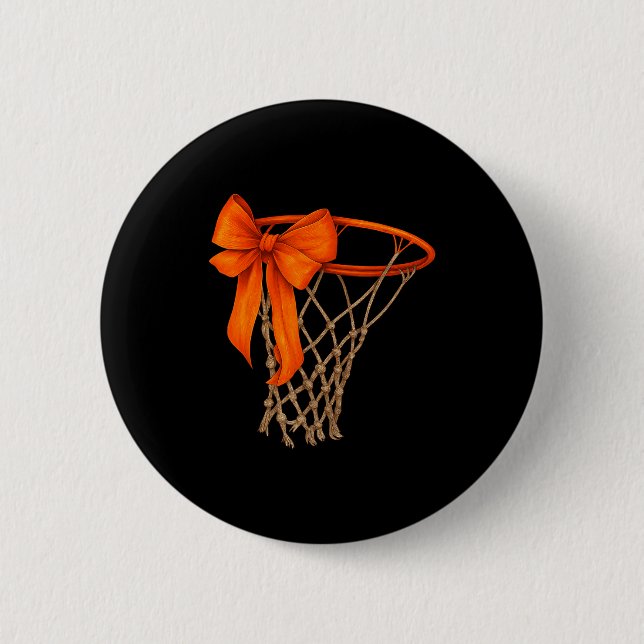 Basketball Hoop With Bow Cute Basketball Aesthetic Knapp (Framsida)
