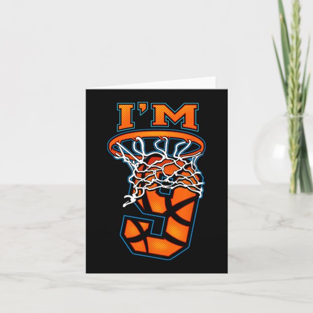 Basketball I 9-årsdagars flicka Kort (Framsida)
