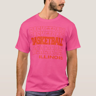 Basketball Illinois i det moderna, staplade brevet T Shirt