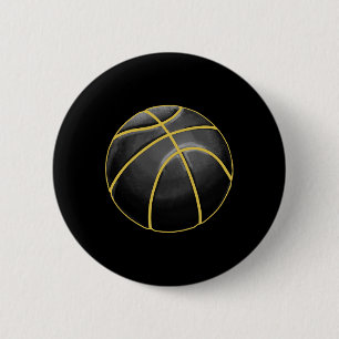 Basketball Illustration Black Guld Boll Design Str Knapp