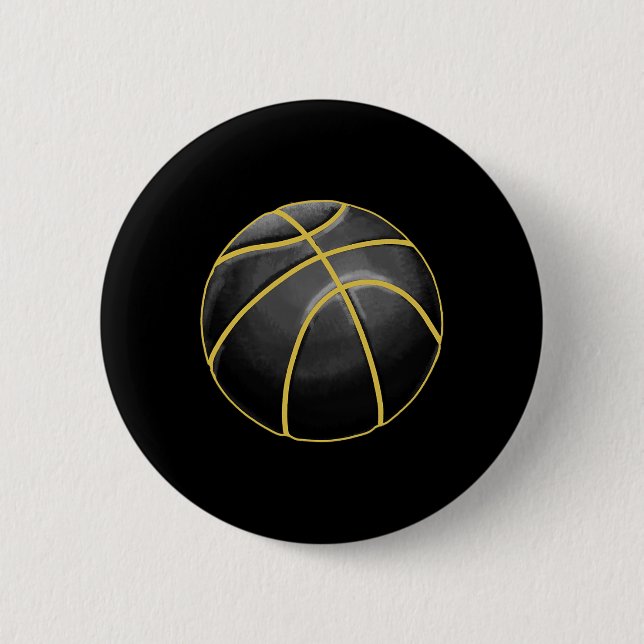 Basketball Illustration Black Guld Boll Design Str Knapp (Framsida)