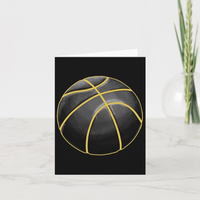 Basketball Illustration Black Guld Boll Design Str Kort (Framsida)