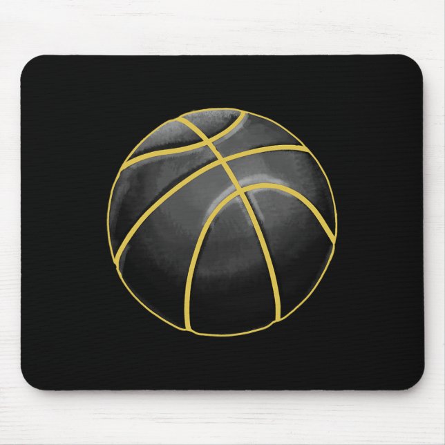 Basketball Illustration Black Guld Boll Design Str Musmatta (Framsidan)