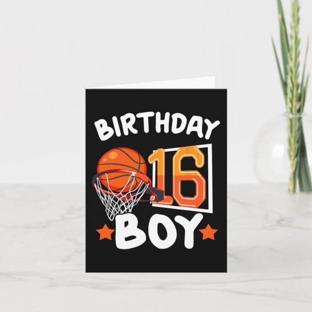 Basketball Im 16 år gammal 16:e födelsedagspojkdec Kort (Framsida)