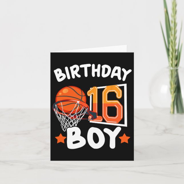 Basketball Im 16 år gammal 16:e födelsedagspojkdec Kort (Framsida)