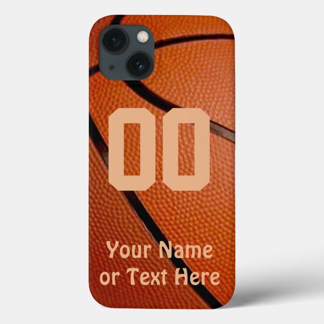 Basketball iphone case, ditt namn, nummer (Baksida)