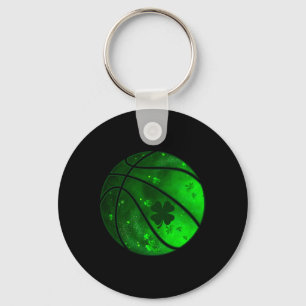 Basketball Irish Shamrock Lucky Klöver St Patrick Nyckelring