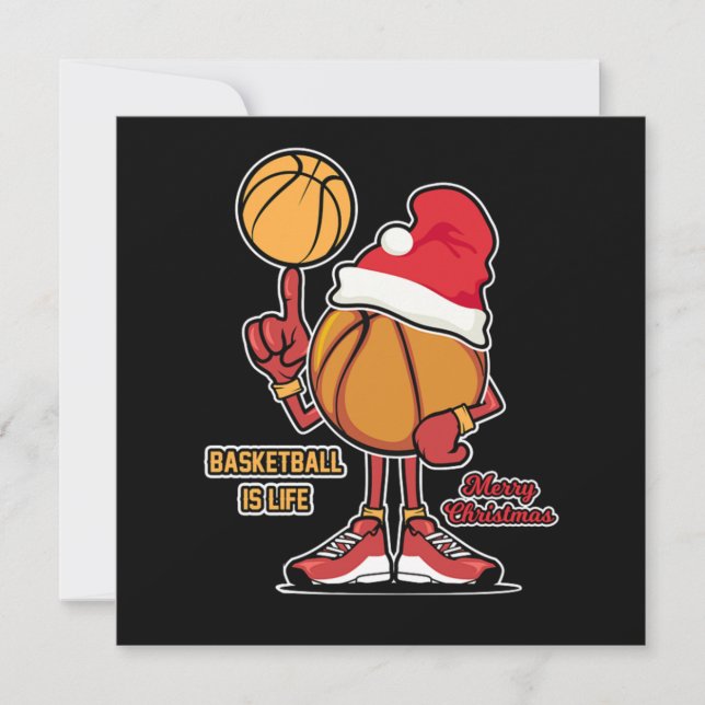 Basketball Is Life Christmas Sports Player Gift Inbjudningar (Framsida)