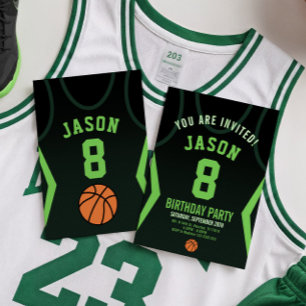 Basketball Jersey Birthday-inbjudan Inbjudningar