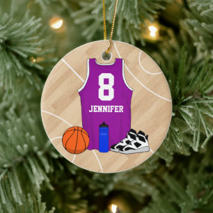 Basketball Jersey på Magenta Julgransprydnad Keramik