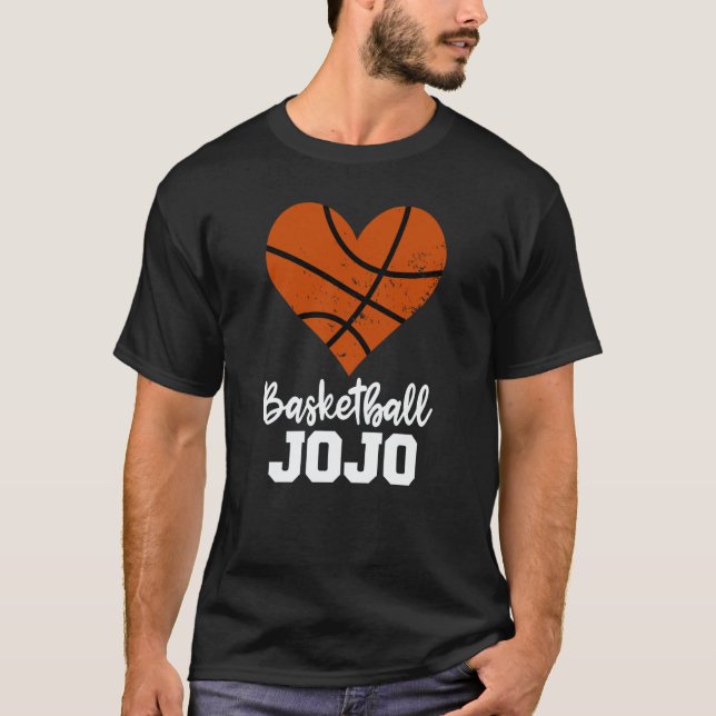 Basketball Jojo Basketball Heart Grandma Jojo T Shirt (Framsida)