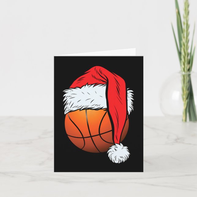 Basketball jul Boll Santa Hat Julafton Boys Manar Kort (Framsida)