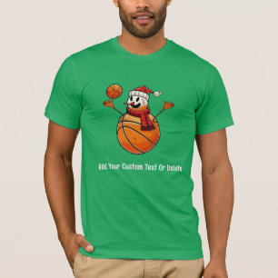 Basketball jul Snögubbe Snowball Julafton T Shirt