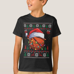 Basketball jul Ugly Sweater Funny Santa Spor T Shirt