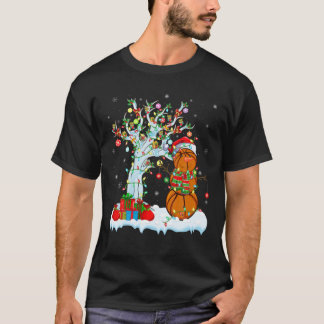 Basketball Julafton Träd Lighting Snögubbe Basketb T Shirt