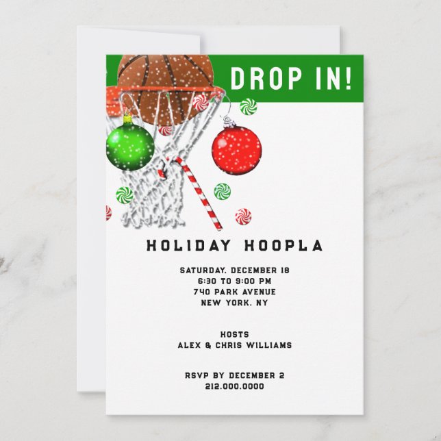Basketball-Julfest Inbjudningar (Framsida)