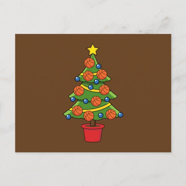 Basketball Julgran Helg Vykort (Framsida)