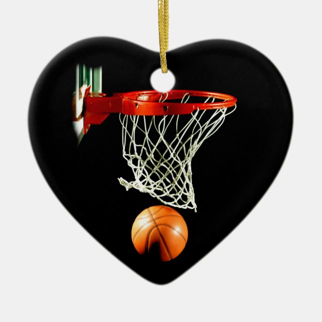Basketball Julgran Ornaments Julgransprydnad Keramik (Framsidan)