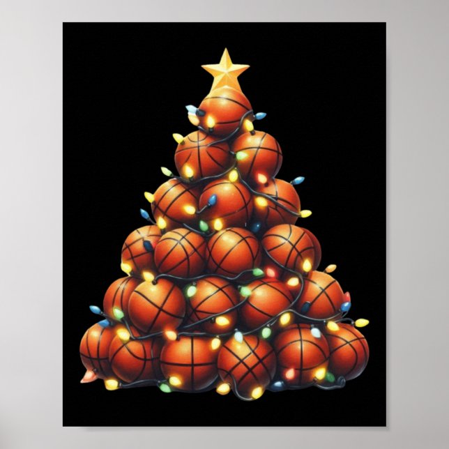 Basketball Julgran Poster (Framsidan)