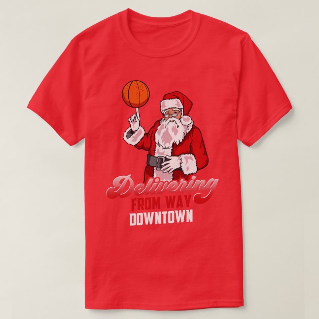 Basketball-julklapp Julafton T Shirt (Design framsida)