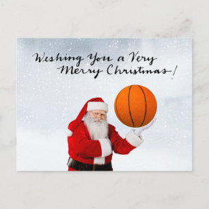 Basketball-julkort med Helgdag Jultomten Helg Vykort