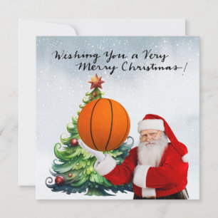 Basketball-julkort med Helgdag Jultomten Julkort