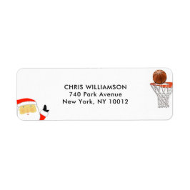 Basketball julretur adressetiketter returadress etikett