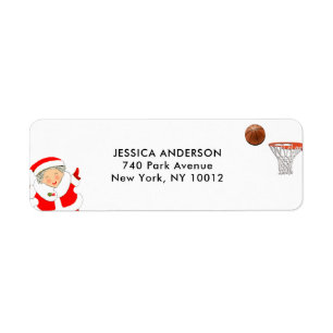 Basketball julretur adressetiketter returadress etikett