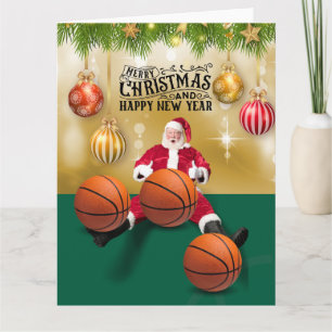 Basketball Jultomten God jul, nyår Kort
