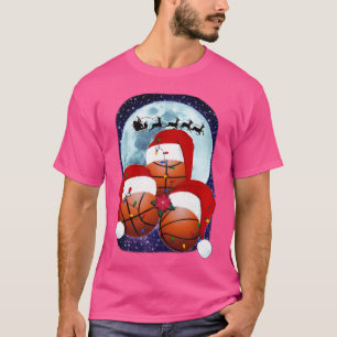 Basketball jultomten Hat Måne Reindeer Light T Shirt