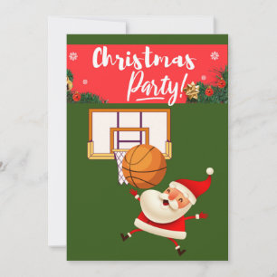 Basketball Jultomten leker med jul Inbjudningar