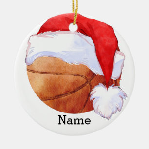 Basketball Jultomten leker med jul Julgransprydnad Keramik
