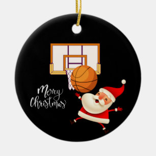 Basketball Jultomten leker med jul Julgransprydnad Keramik