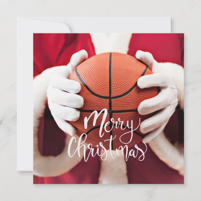 Basketball Jultomten leker med jul Kort (Framsida)