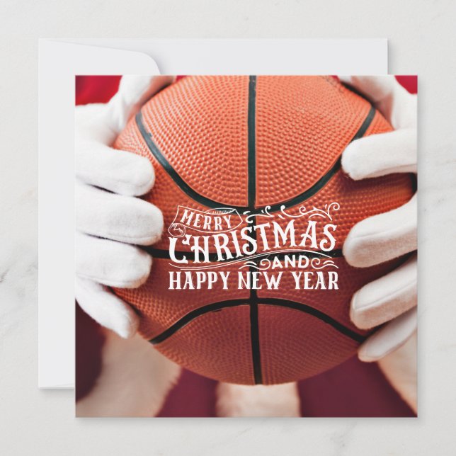 Basketball Jultomten leker med jul Kort (Framsida)