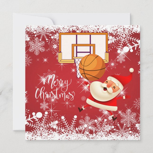 Basketball Jultomten leker med jul Kort (Framsida)