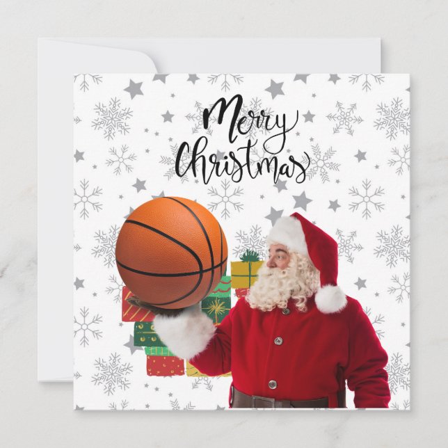 Basketball Jultomten leker med jul Kort (Framsida)