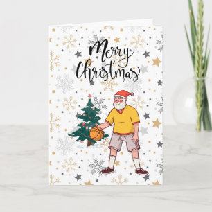 Basketball Jultomten leker med jul Kort