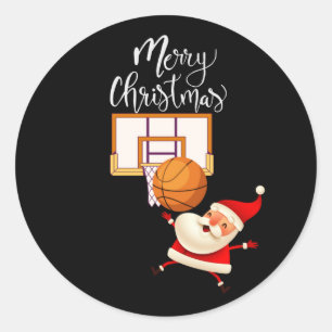 Basketball Jultomten leker med jul Runt Klistermärke