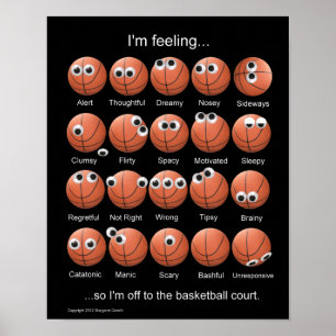 Basketball Känslor, Ansikte, Lustigt Poster