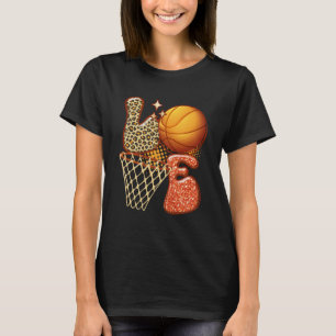 Basketball KÄRLEK Baller Girl Leopard Skriv ut sof T Shirt