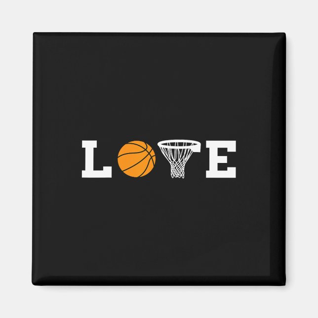 Basketball Kärlek Basket Baller spelar basketboll  Magnet (Framsidan)