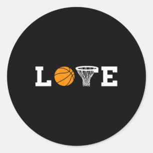 Basketball Kärlek Basket Baller spelar basketboll Runt Klistermärke