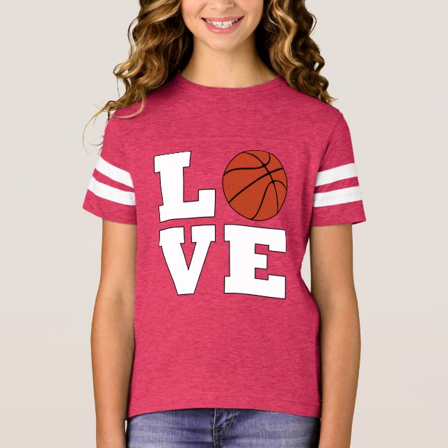 Basketball KÄRLEK Girls Basketball Player Jersey Tröja (Framsida)